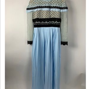 COPY - Large. Pleated Maxi side slit dress